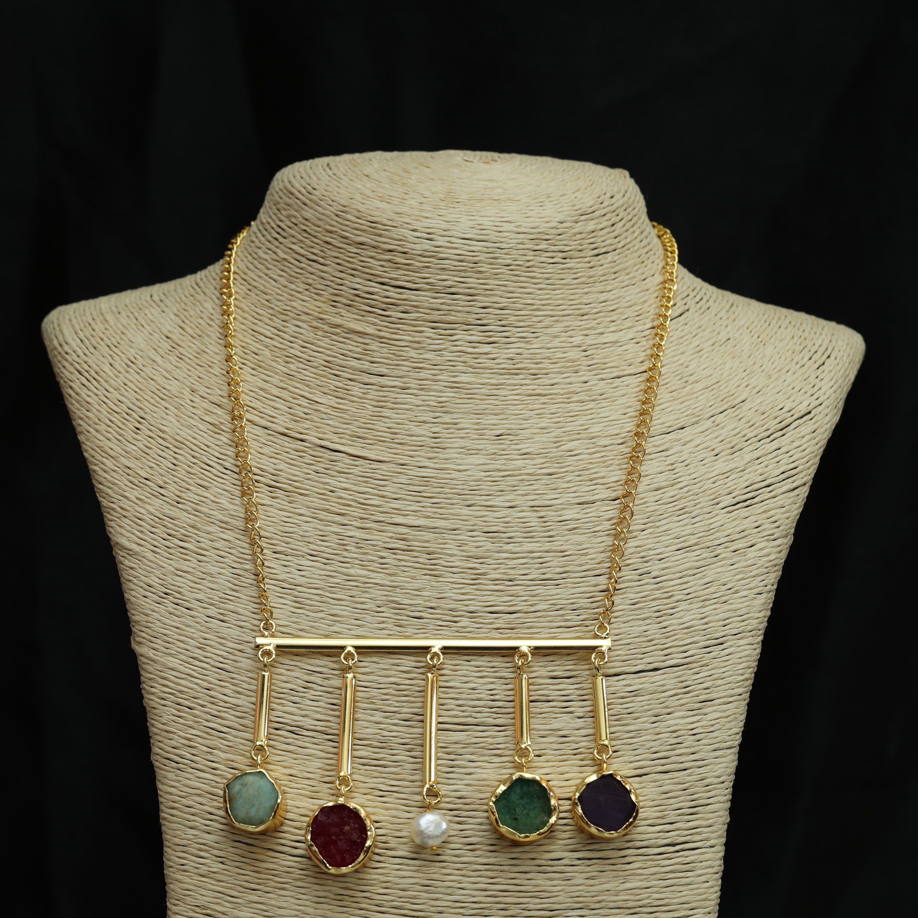 Gem Symphony Multicoloured Chain 18K Gold Plated