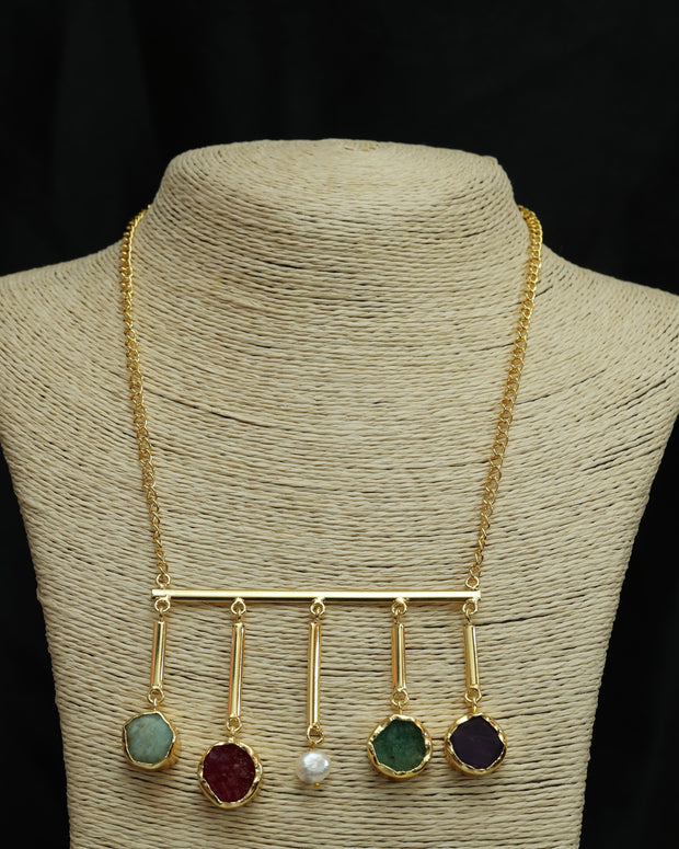 Gem Symphony Multicoloured Chain 18K Gold Plated