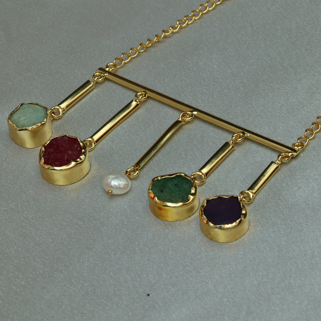 Gem Symphony Multicoloured Chain 18K Gold Plated