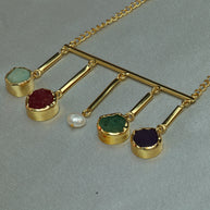 Gem Symphony Multicoloured Chain 18K Gold Plated
