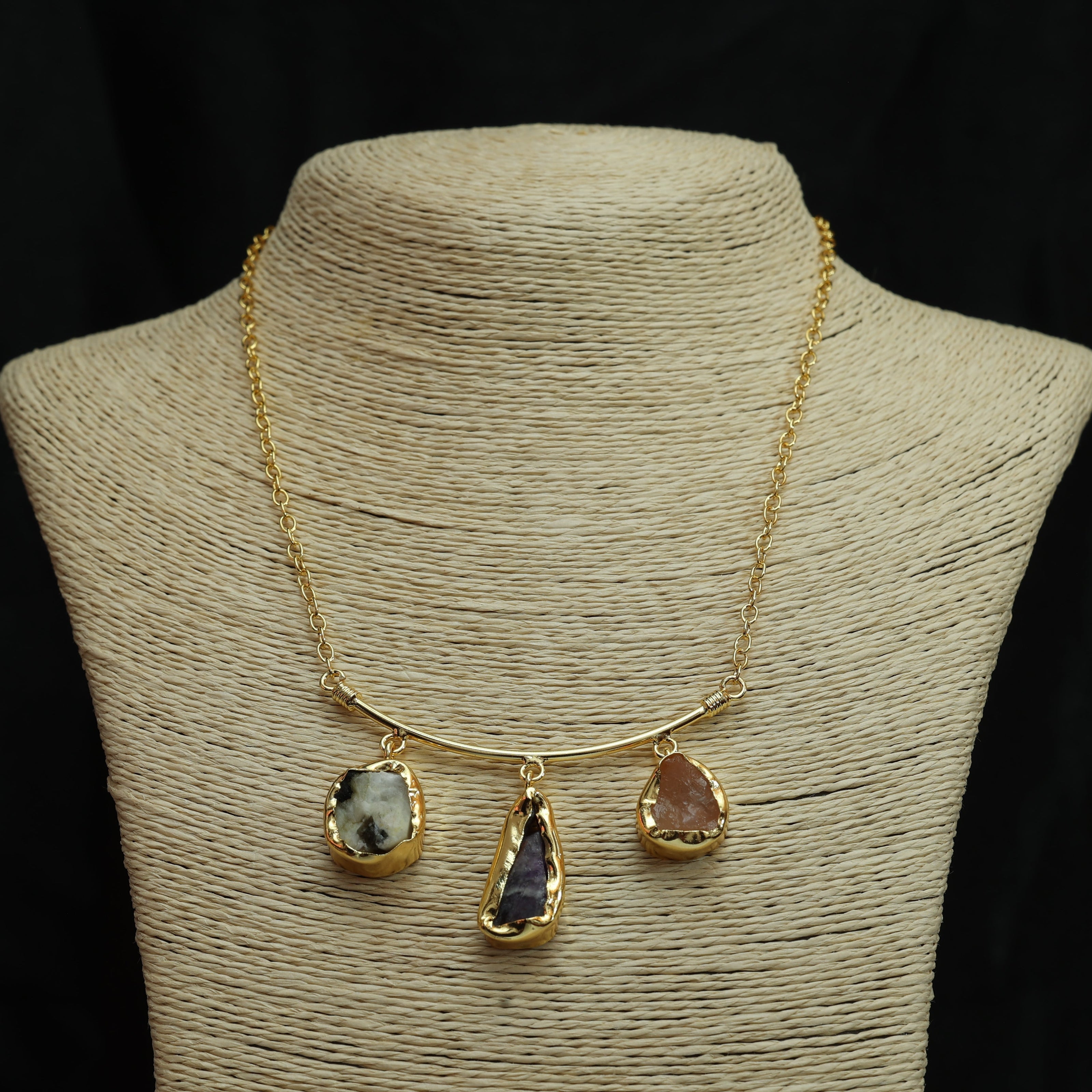 Trinity Arc Multicolour Chain 18K Gold Plated