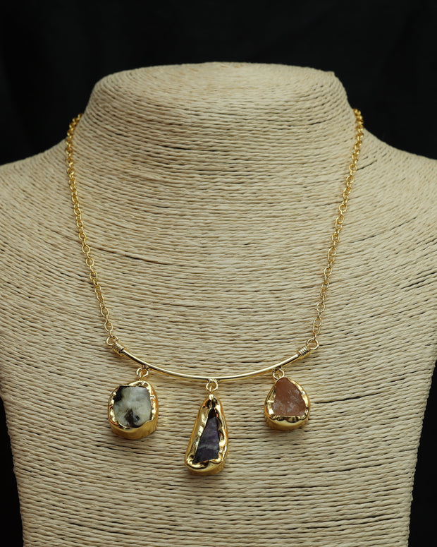 Trinity Arc Multicolour Chain 18K Gold Plated