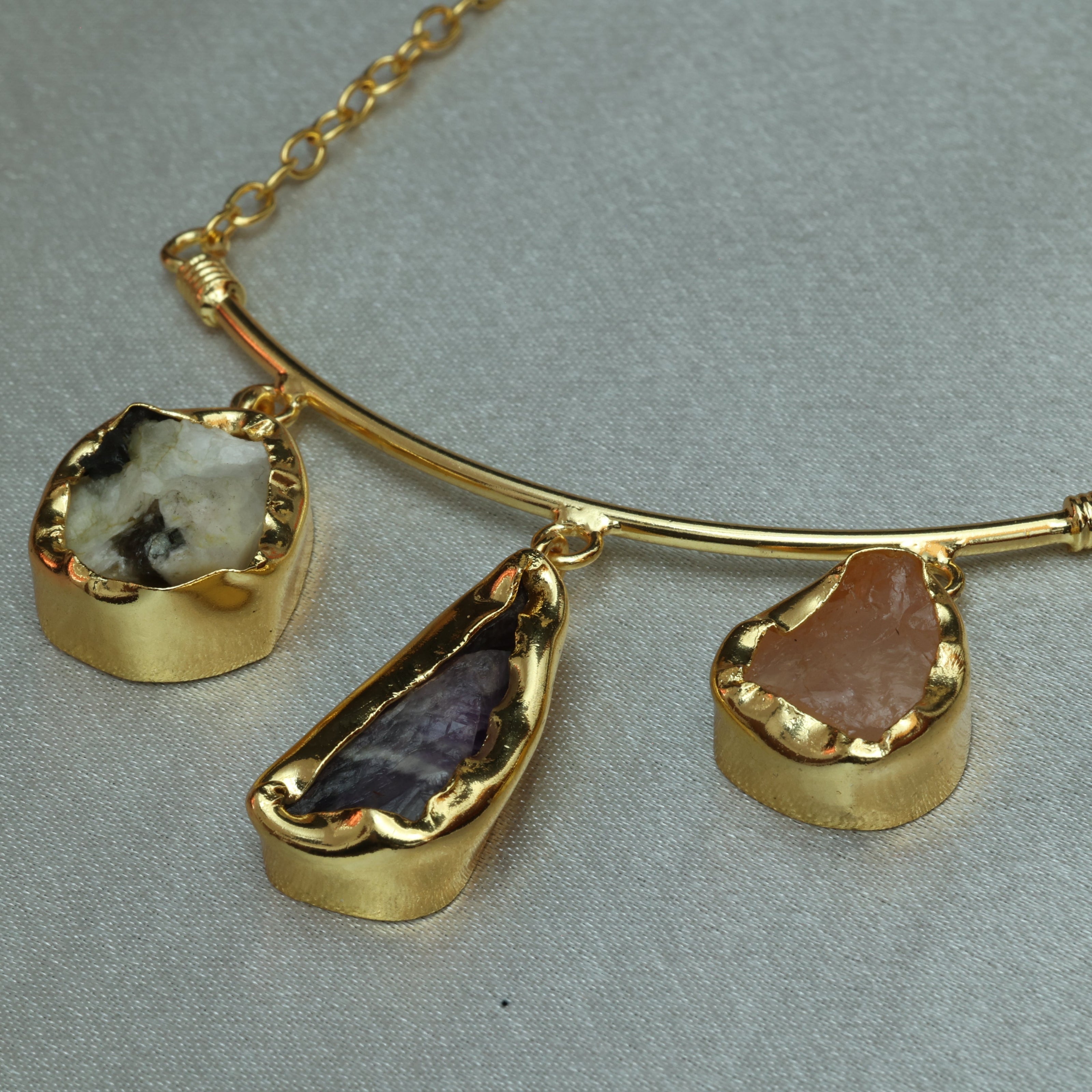 Trinity Arc Multicolour Chain 18K Gold Plated