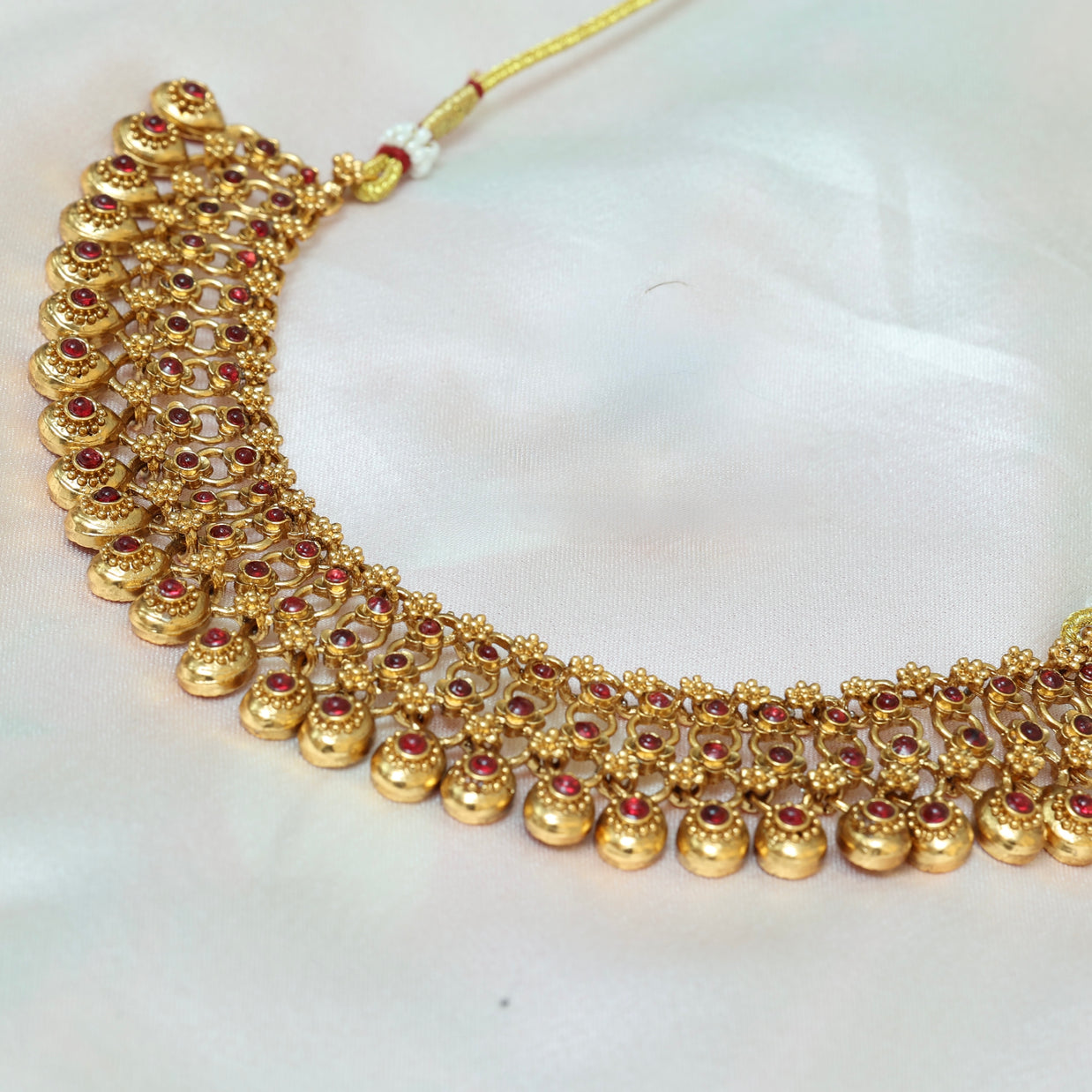 Antique Ruby Droplet Necklace