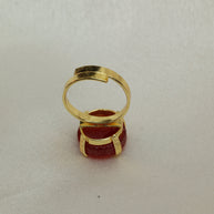 Minimalist Natural Stone Adjustable Ring 18K Gold Plated