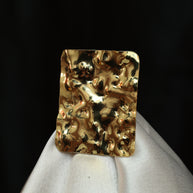 Golden Terrain Statement Adjustable Ring 18K Gold Plated