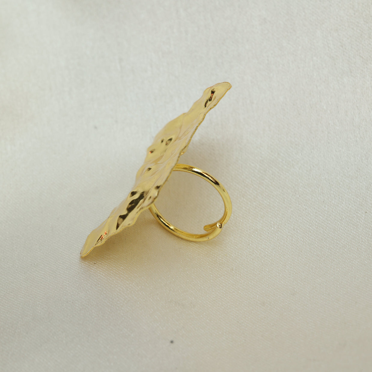 Golden Terrain Statement Adjustable Ring 18K Gold Plated