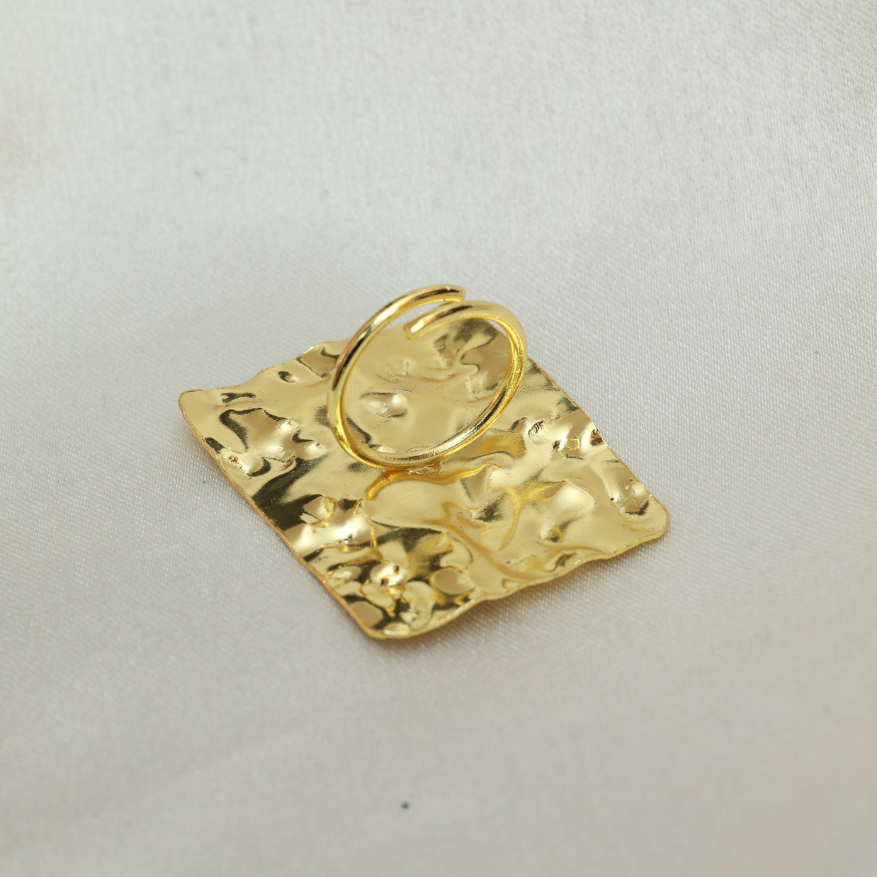 Golden Terrain Statement Adjustable Ring 18K Gold Plated