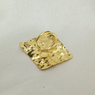 Golden Terrain Statement Adjustable Ring 18K Gold Plated