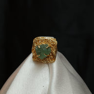 Natural Stone Nest Ring Adjustable 18K Gold Plated