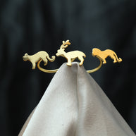 Bold Animal Double Ring Adjustable 18K Gold Plated