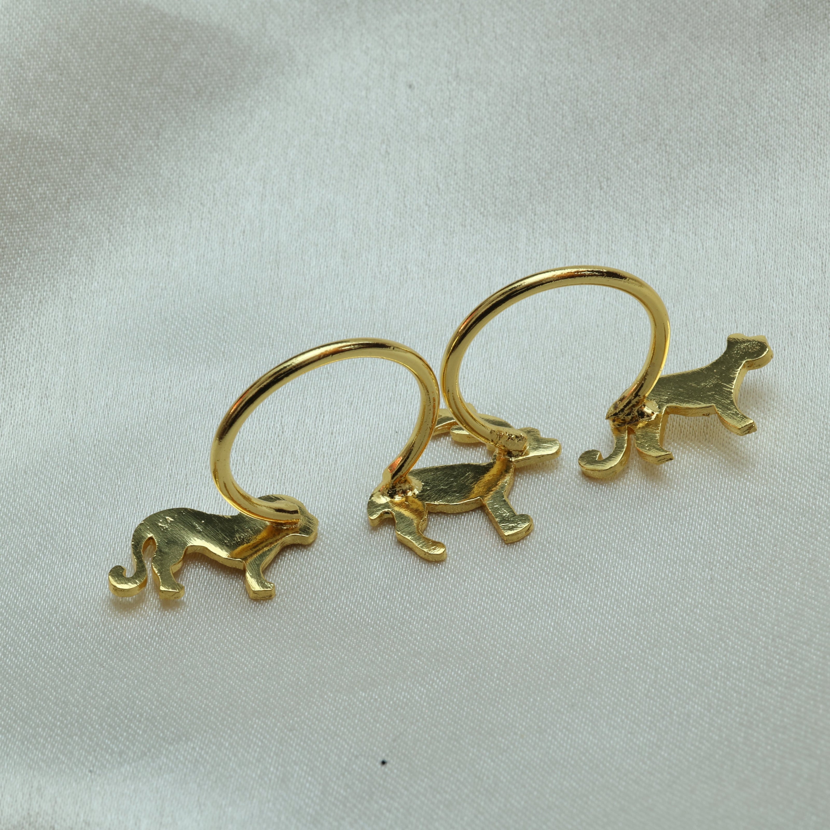 Bold Animal Double Ring Adjustable 18K Gold Plated